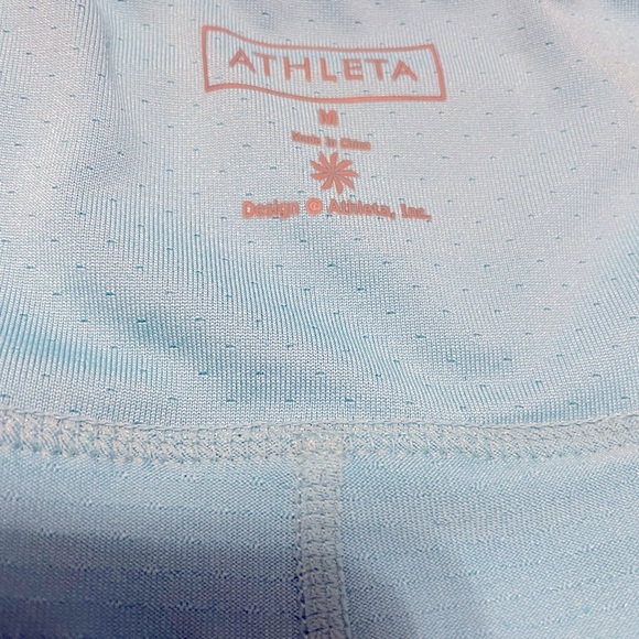 Athleta Blue Floral Athletic Shorts - Picture 2 of 3